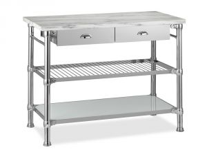 Modular Kitchen Island with Marble Top Polished Nickel.jpg